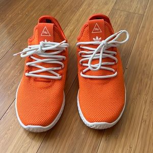 Adidas x Pharrell Hu sneakers. Orange. Womens sz 5, mens sz 4.